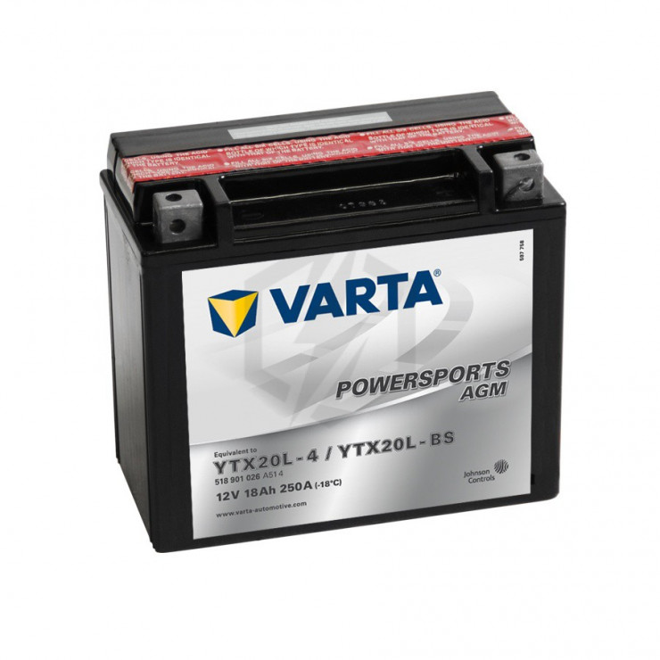 Batterie moto 12V 18Ah sans entretien YTX20L-BS / GTX20L-BS - Batteries Moto