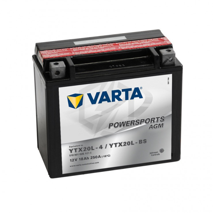 Batterie Motobatt QuadFlex AGM MBTX20UHD 12V 21ah 310A YTX20L-BS