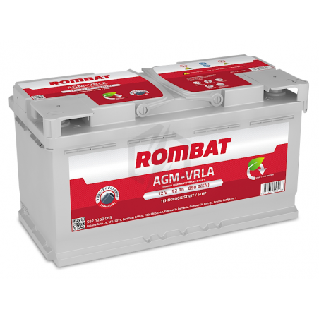 Batterie Rombat AGM Start And Stop 12V 92ah 850A L5D